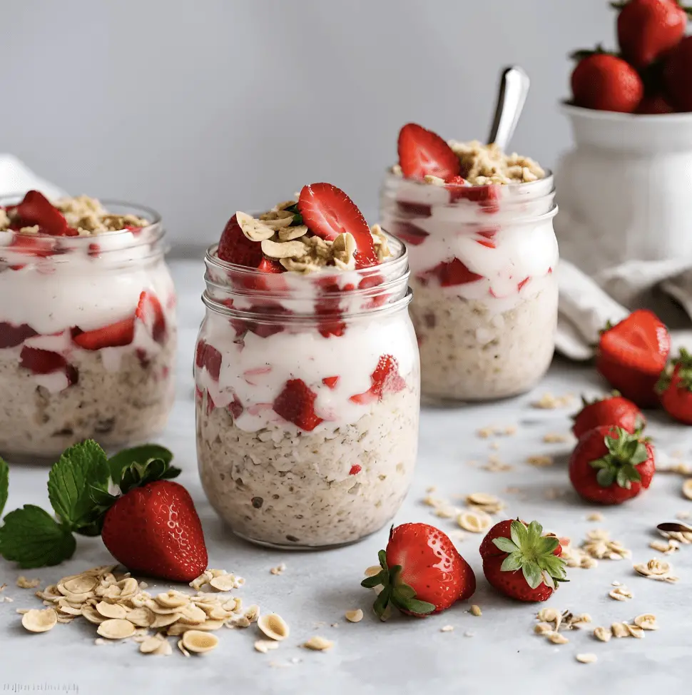 Strawberry Cheesecake Overnight Oats Recipe